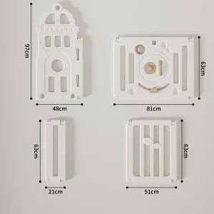 Детска вътрешна площадка с ограда, люлка и активни елементи за игра