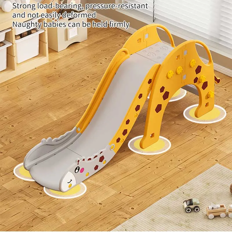Children's slide in the shape of a giraffe 170 cm - yellow-orange.