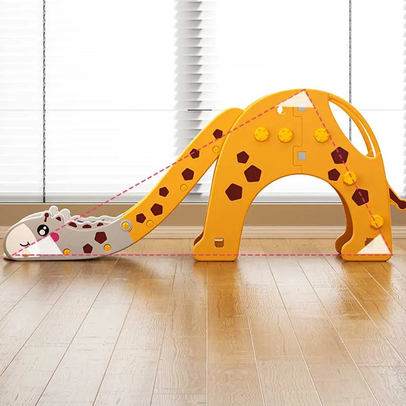 Children's slide in the shape of a giraffe 170 cm - yellow-orange.