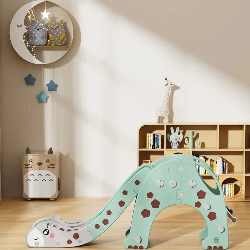 Children's slide in the shape of a giraffe 170 cm - blue
