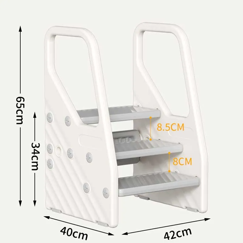 Детска пластмасова стълбичка за достигане, подходяща за баня, тоалетна и кухня