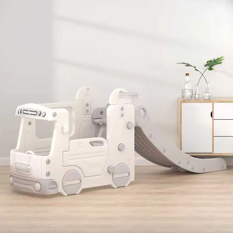 Children's play module bus with slide - grey