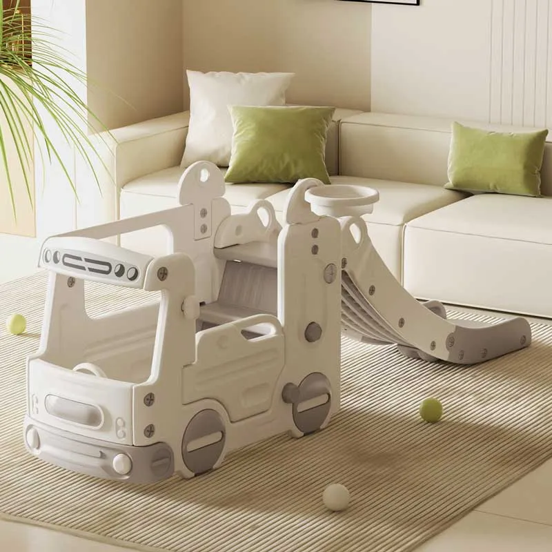 Children's play module bus with slide - grey