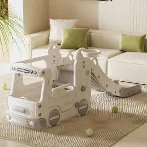 Children's play module bus with slide - grey