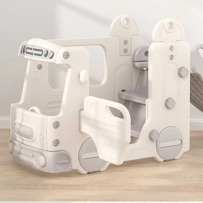 Children's play module bus with slide - grey