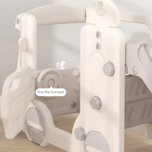 Children's play module bus with slide - grey