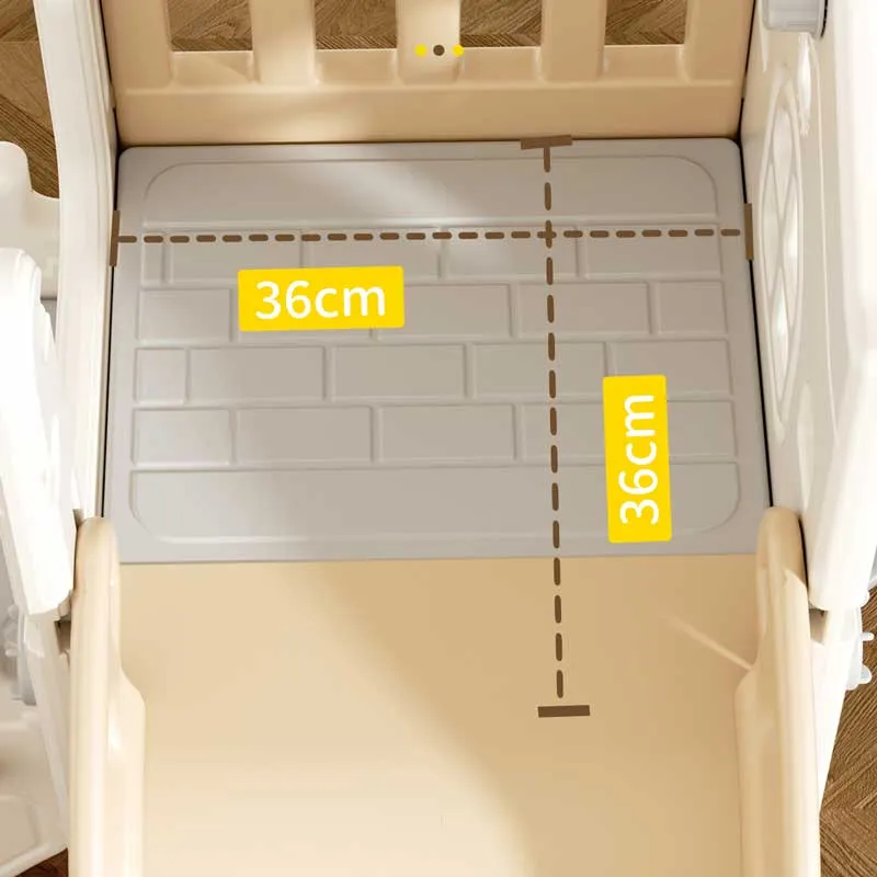 Мини детска крепост за игра с пързалка, кафява