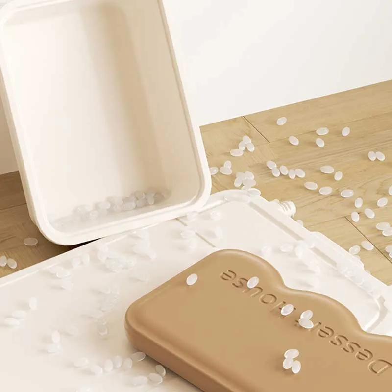 Multifunctional children's play stand for role-playing games with a tabletop and movable storage boxes, brown