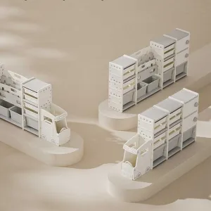 Органайзер за играчки с форма на автобус с 11 кутии и 2 шкафчета за съхранение