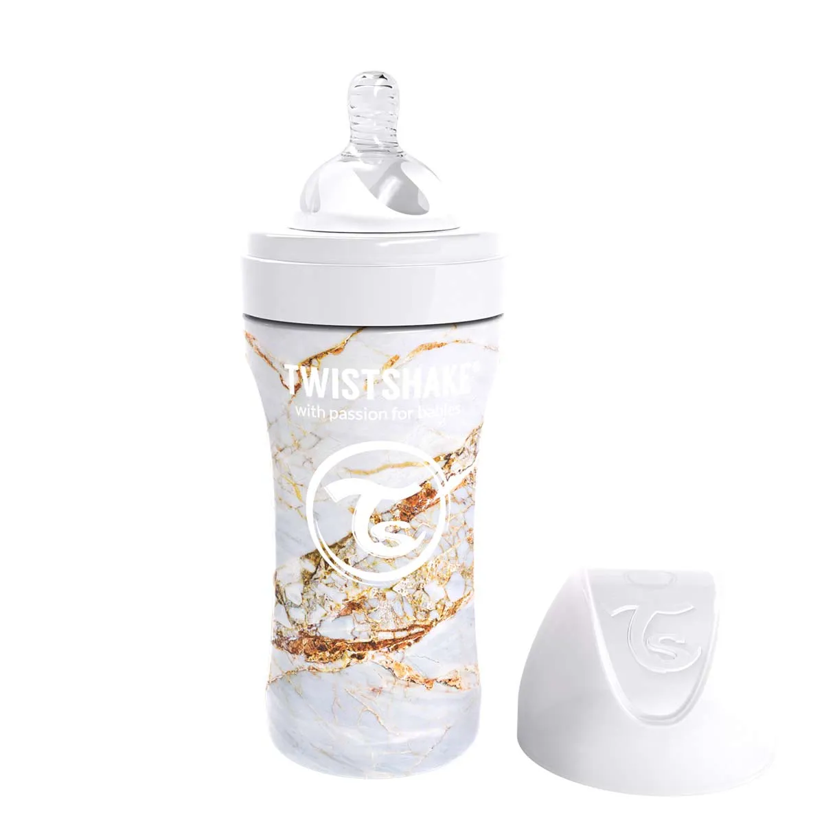 Anti-Colic Stainless Steel 330ml Marble White