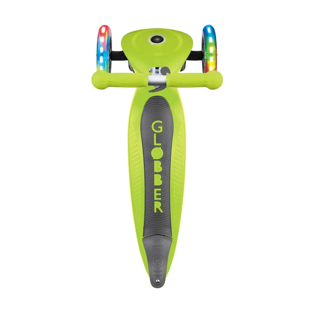 Сгъваема тротинетка със светещи гуми Globber Primo Foldable Lights, Зелена
