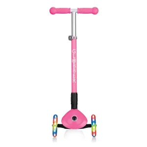 Сгъваема тротинетка със светещи гуми Globber Primo Foldable Lights, Розова
