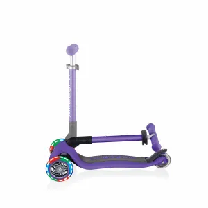 Сгъваема тротинетка със светещи колела, Globber Junior - 2+ г., лилава