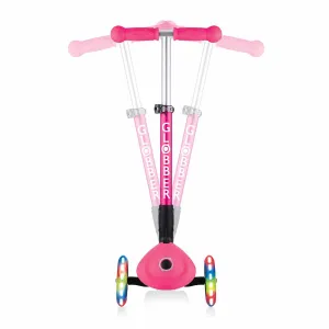 Сгъваема тротинетка със светещи колела, Globber Junior - 2+ г., розова
