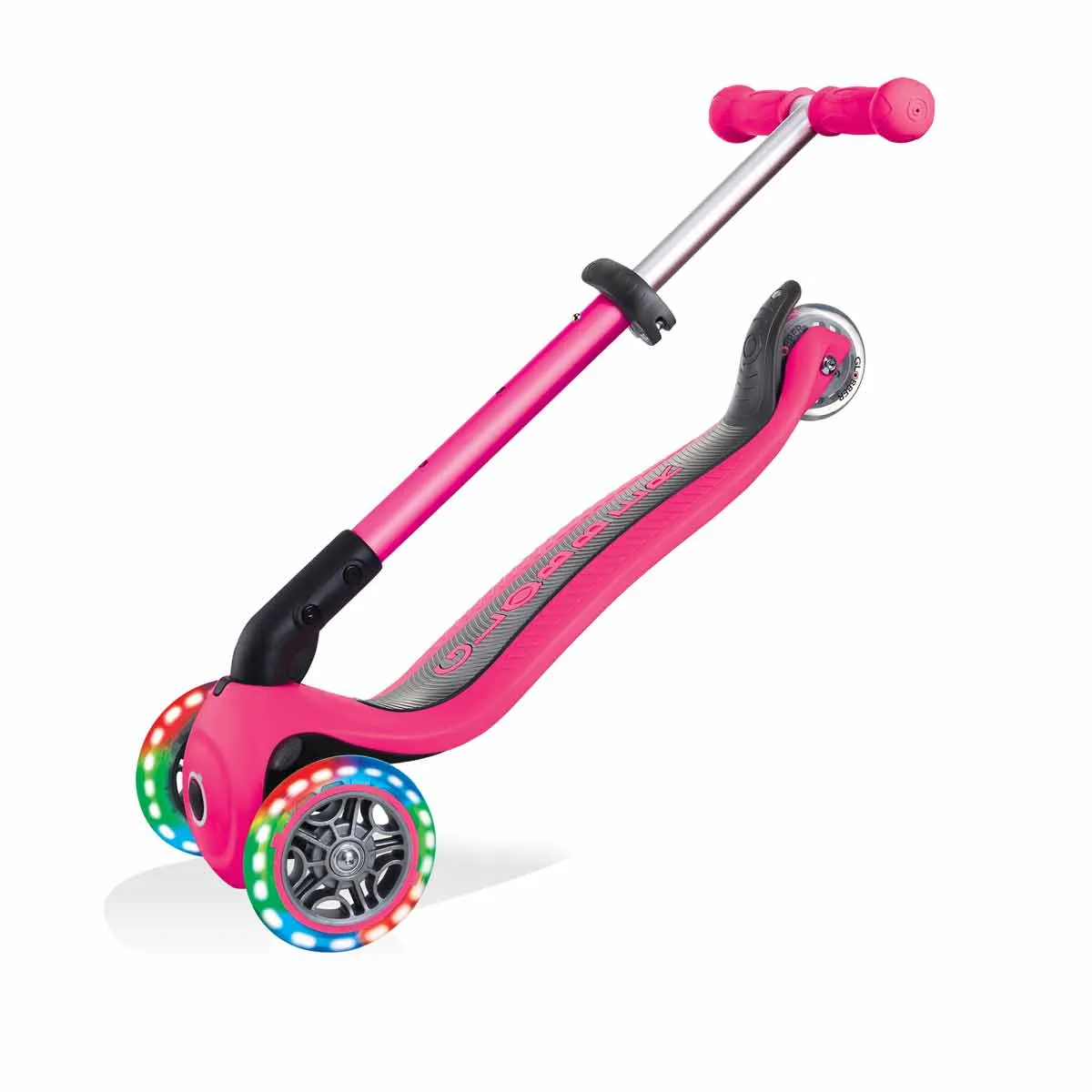 Сгъваема тротинетка със светещи колела, Globber Junior - 2+ г., розова