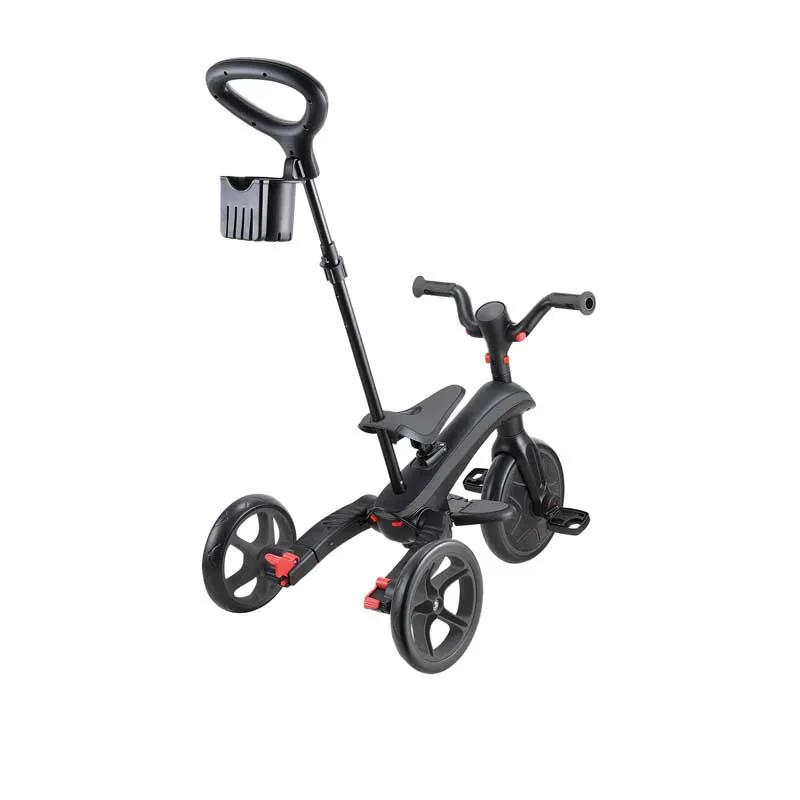 Детска триколка 4 в 1 GLOBBER EXPLORER TRIKE FOLDABLE, сгъваема, сиво-черен цвят