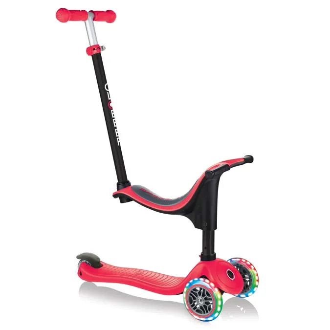 Тротинетка Globber 4 в 1 GO UP Sporty Lights - Червена