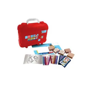 Art case Paw Patrol with 10 colored pencils, 5 stamps and puzzle stickers for decoration