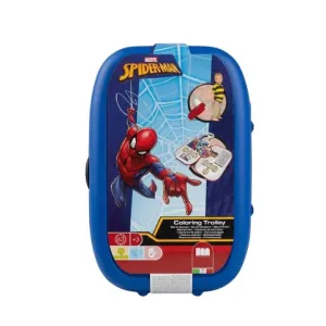 Children's drawing set Spiderman in a suitcase on wheels with accessories
