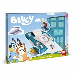 Комплект за създаване на стикери Bluey с 12 флумастера, 50 стикера, 7 печата и книжка за оцветяване