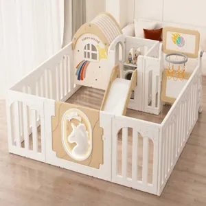Детски игрови комплекс Feelkids с пързалка, баскетболен кош и зона за забавления