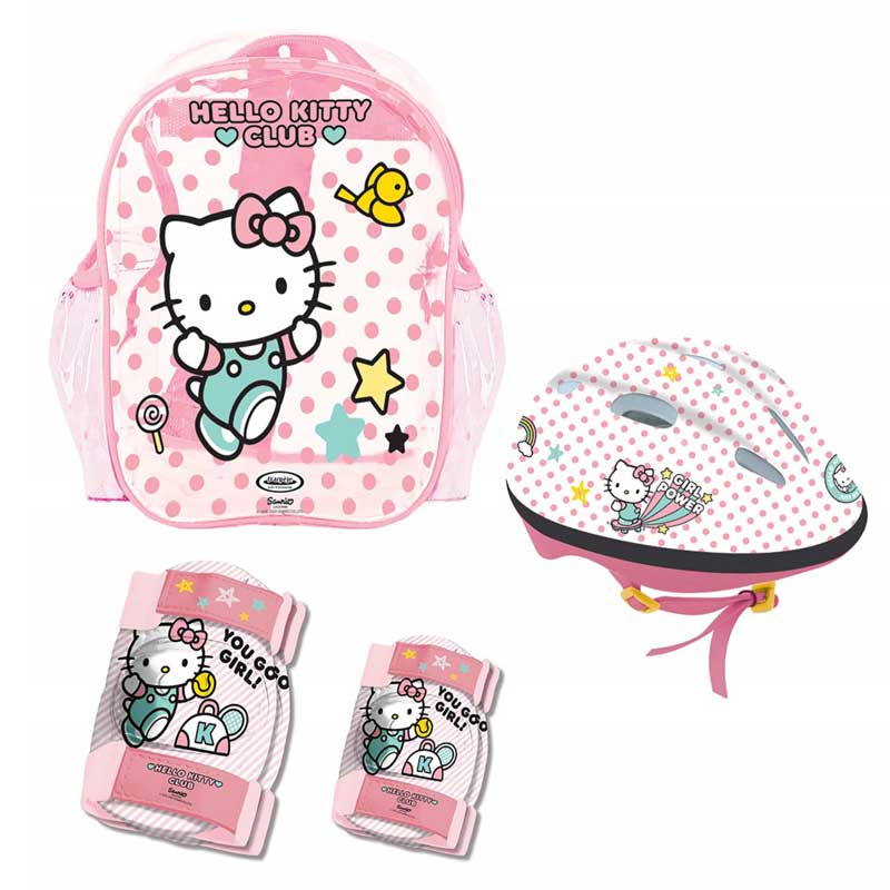 Комплект Каска, Наколенки и Налакътници Hello Kitty 2