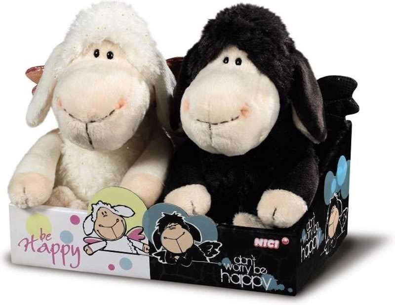 Комплект Плюшени Играчки – Овците Джоли, Бяла и Черна, 20 См