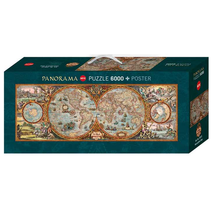 Панорамен Пъзел Heye От 6000 Части – Карта На Полукълбата