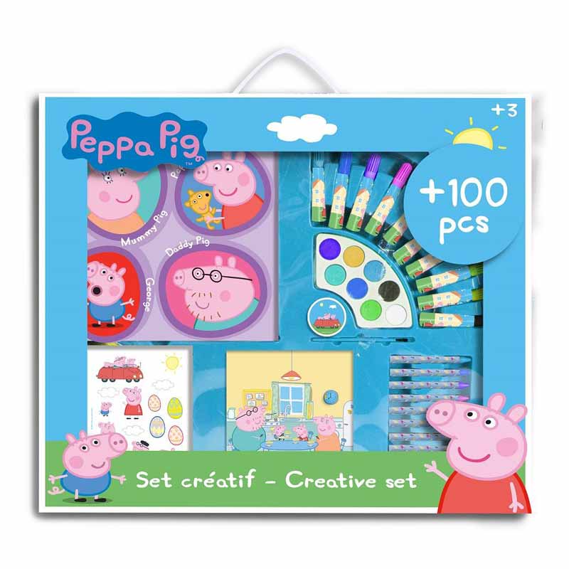 Детски Комплект с Пособия За Рисуване 100 Части, Peppa Pig